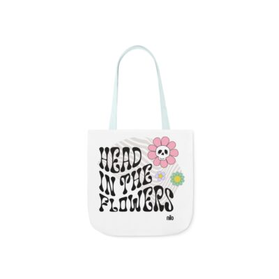 "Head in the Flowers" Canvas Tote Bag, 5-Color Straps - Image 10